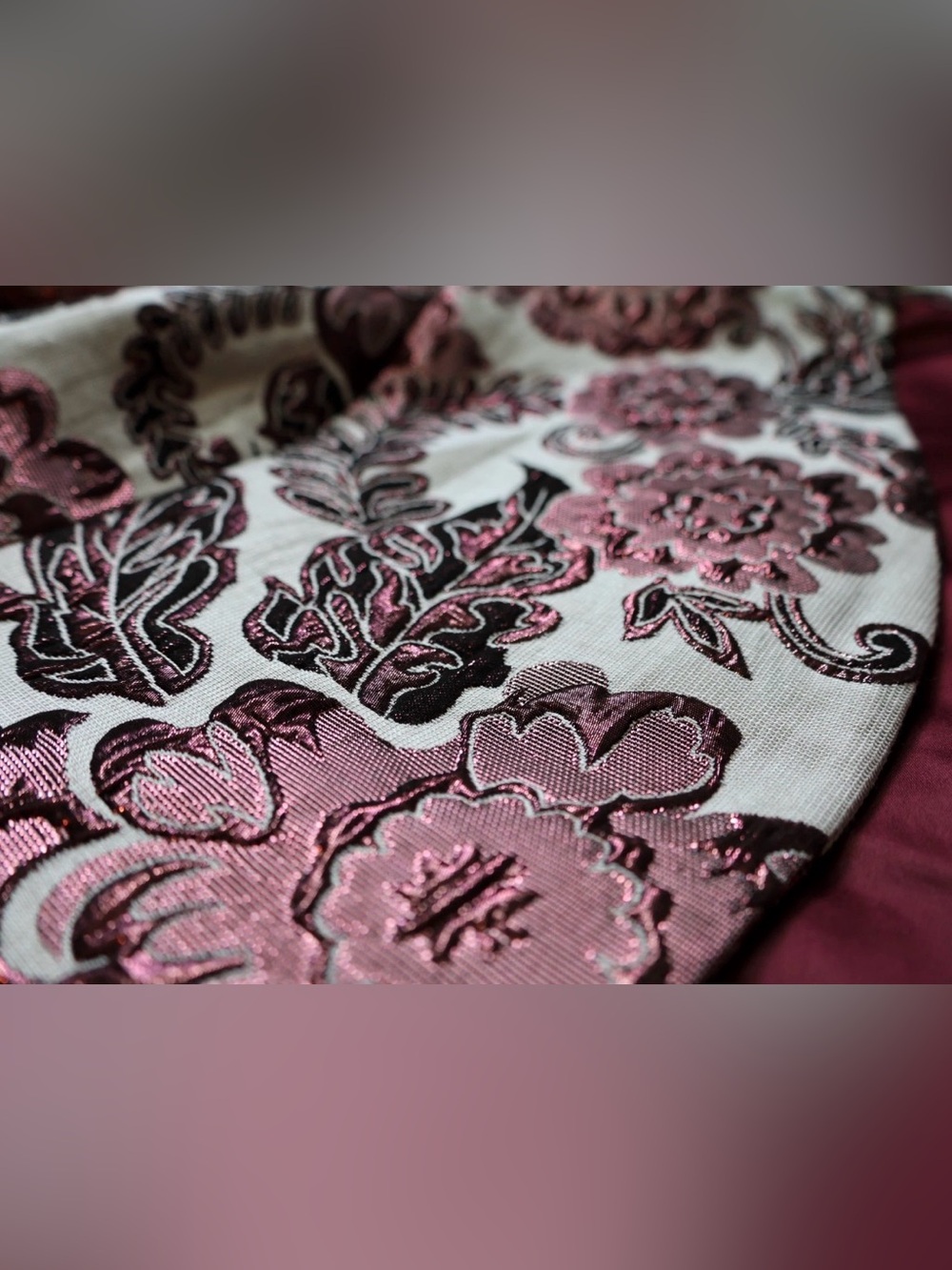 Preston & York Metallic Floral Brocade Jacket Open Front Shoulder Pads Womens 16 - Picture 6 of 15